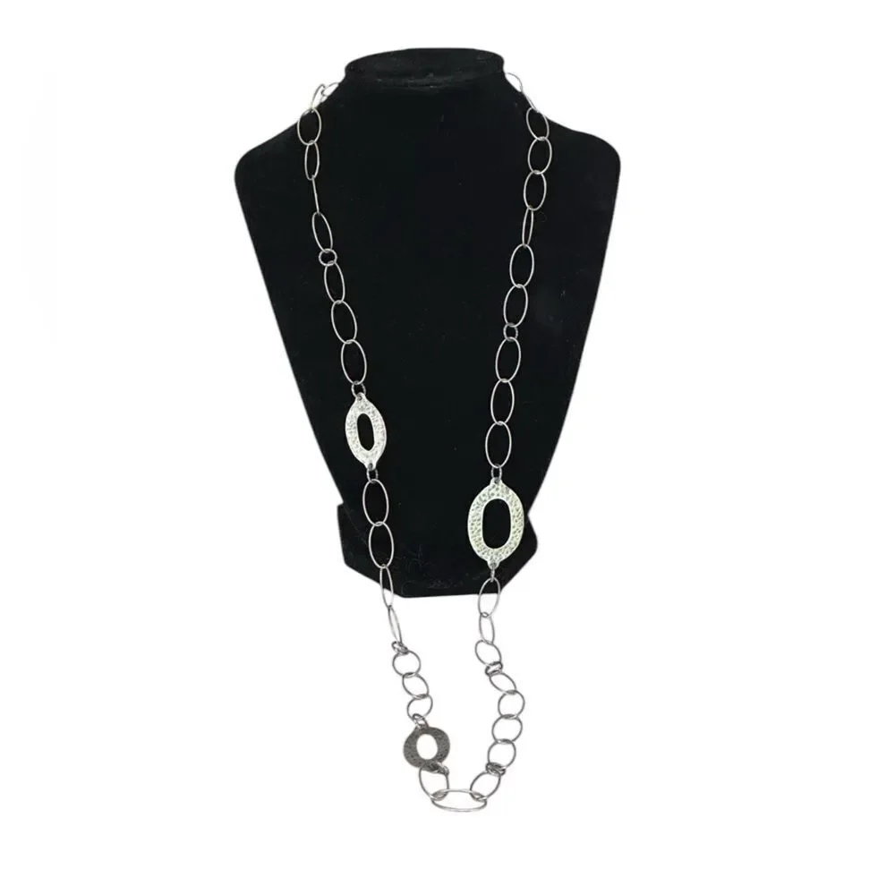 SILPADA N1506 Retired Sterling Silver Oval Link Necklace 35'' Long